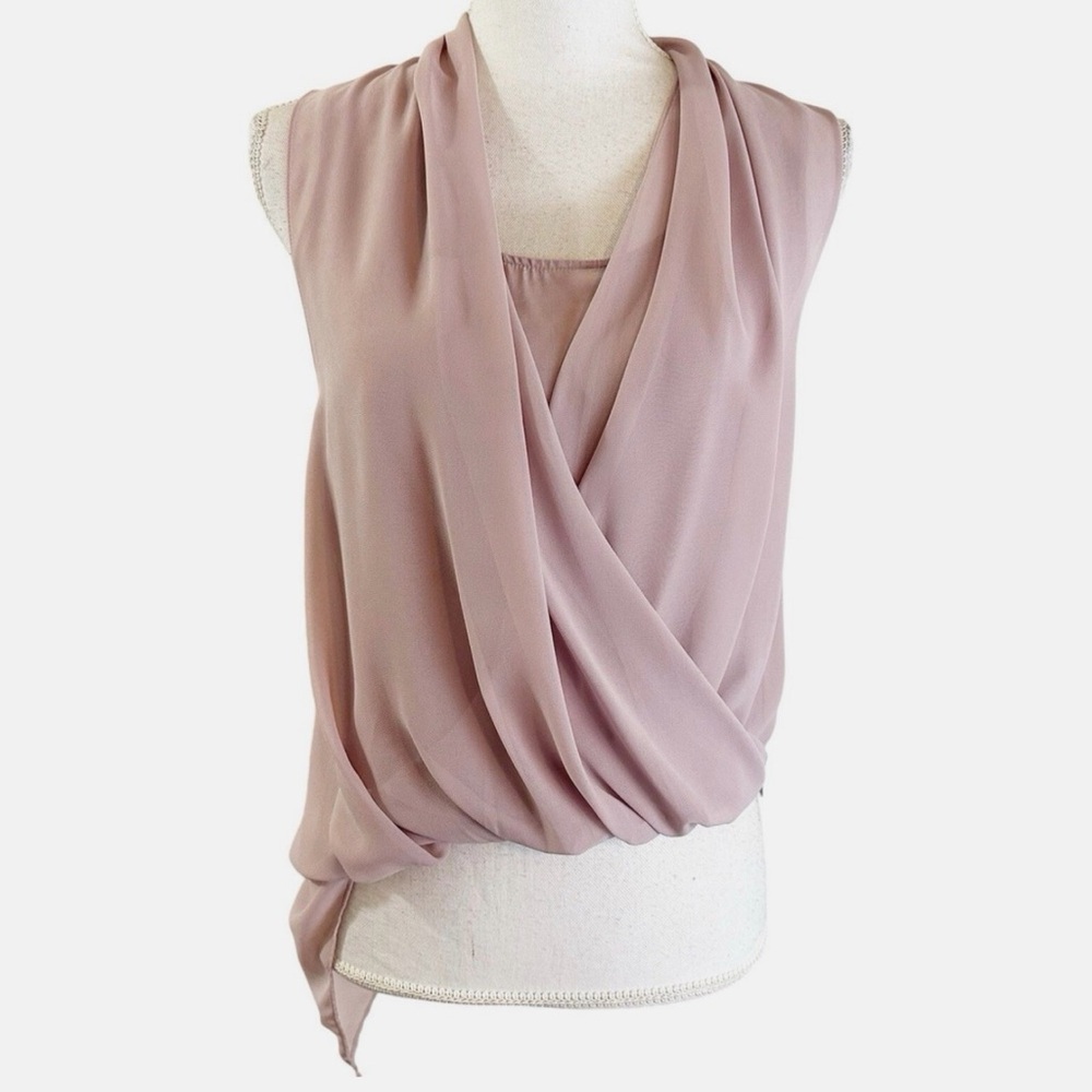 All Saints Abi Sleeveless Draped Asymmetrical Hem Blouse size US 10 or medium
